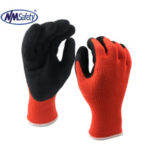 NMSAFETY cheap acrylic gloves 10 gauge nappy acrylic warming latex glove Cold-Protection Gloves